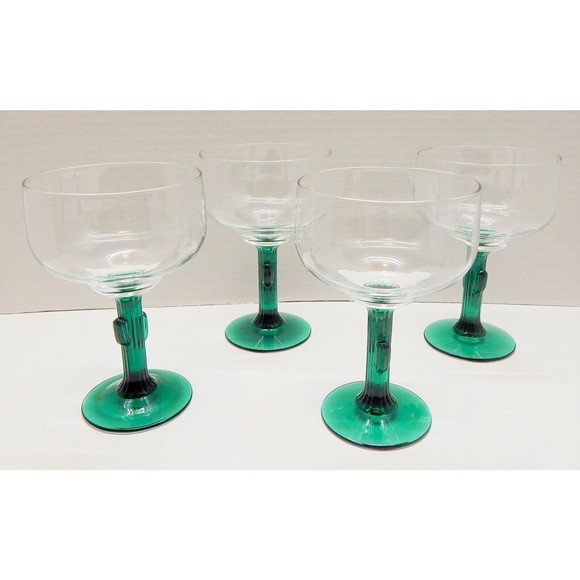 Libbey Lifestyles Cactus Stemmed Margarita Glasses Set of 4 - Picture 4 of 12
